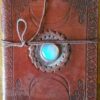 5″ x 7″ Triple Moon with Stone Embossed leather w/ cord