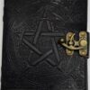 5″ x 7″ Black Pentagram leather w/ latch