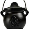 3″ Triquetra cast iron cauldron w/lid